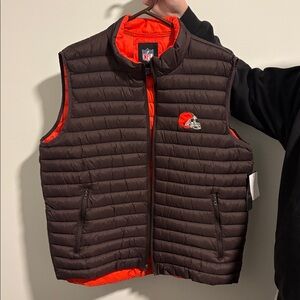 NFL Cleveland Browns Dark Brown Puffer Vest